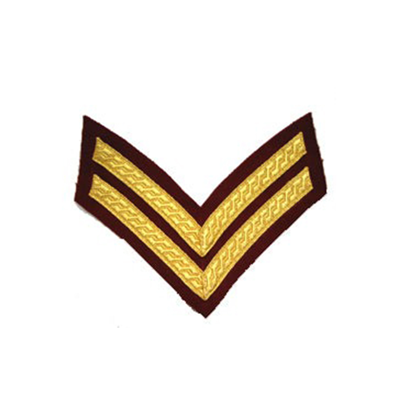 2 Bar Chevron Gold On Maroon