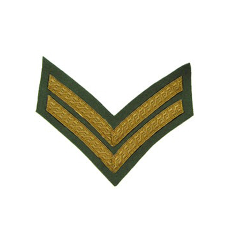 2 Bar Chevron Gold On Rifle Green