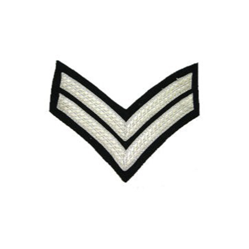 2 Bar Chevron Silver On Black