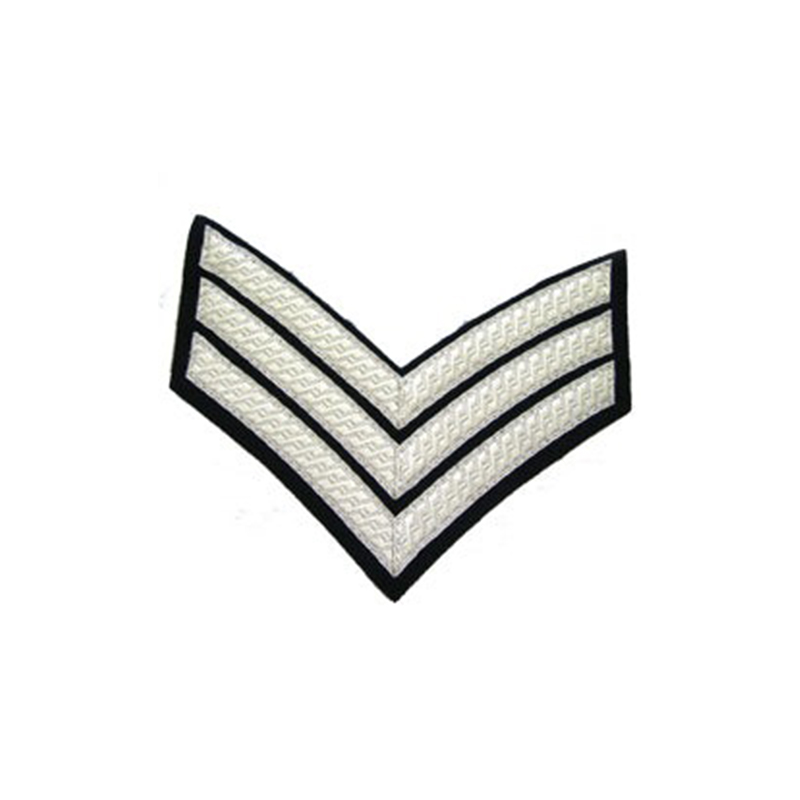 3 Bar Chevron Silver On Black