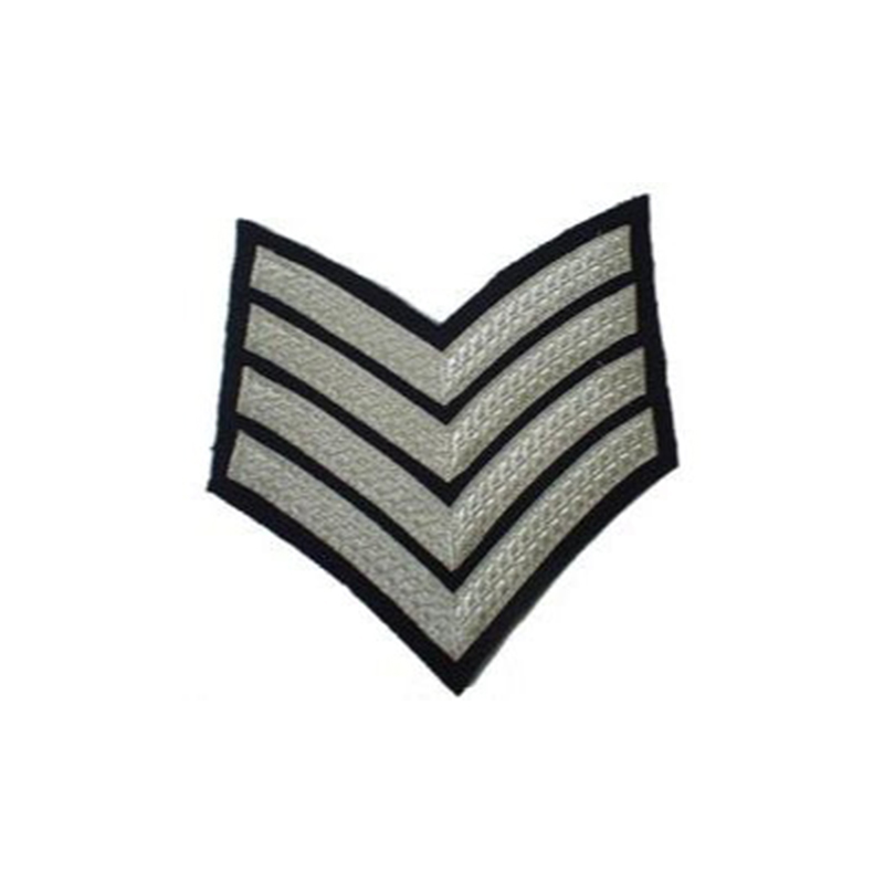 4 Bar Chevron Silver On Black No