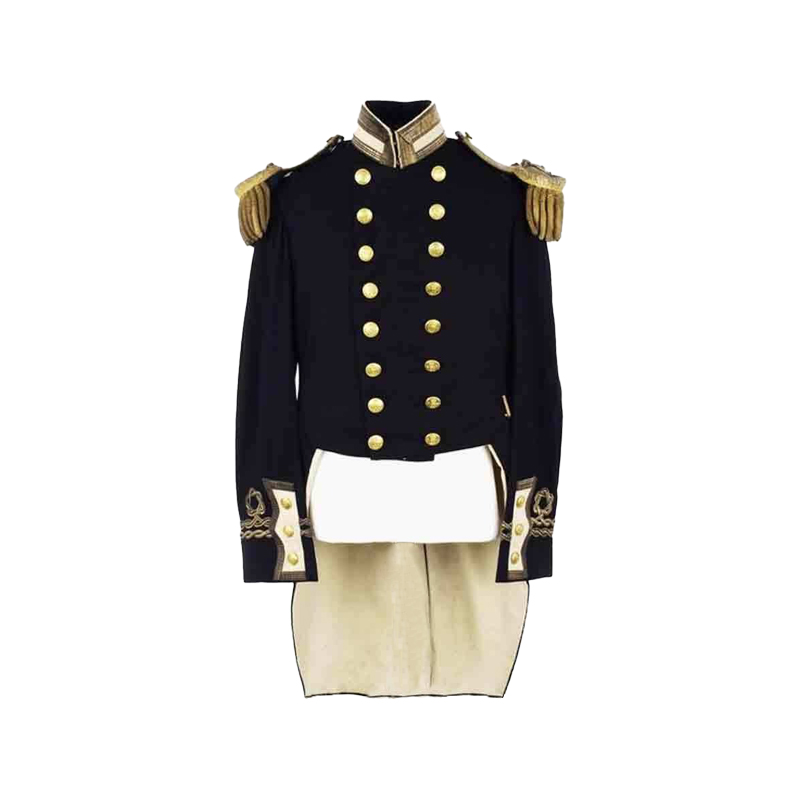 Navy Blue Embroidery Coats