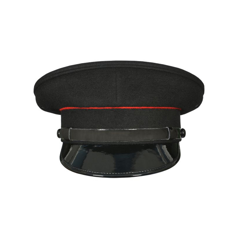 Fire Peaked Service Cap Black
